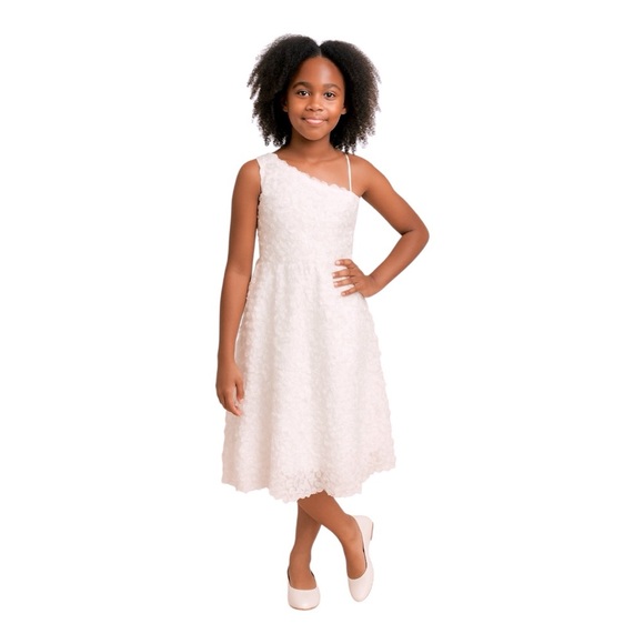 Alisa & Leo 3D Floral One-Shoulder Dress Girls 12Y NWT - Picture 1 of 11
